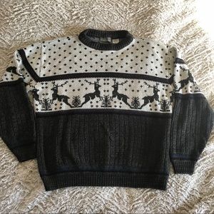 Vintage Holiday Ugly Sweater Tacky Reindeer Xmas